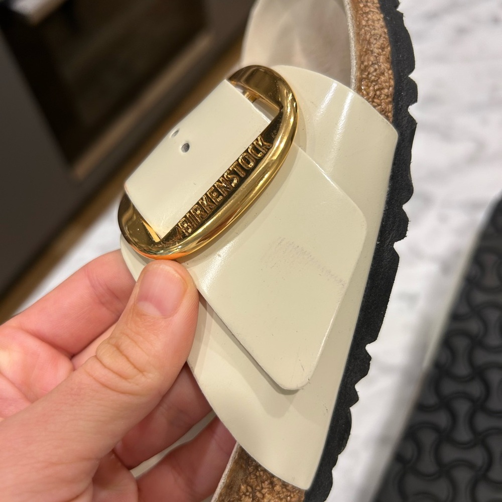 Birkenstock Madrid Big Buckle High Shine Ecru - Picture 4 of 5